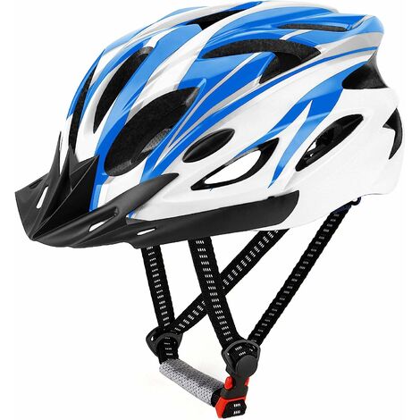 Casque de vélo Unisexe, Casque de Vélo Léger Réglable 57-63 cm avec Pare-Soleil Amovible, la Protection de la Sécurité, pour Le vélo d'équitation de Sport en Plein air(Bleu)