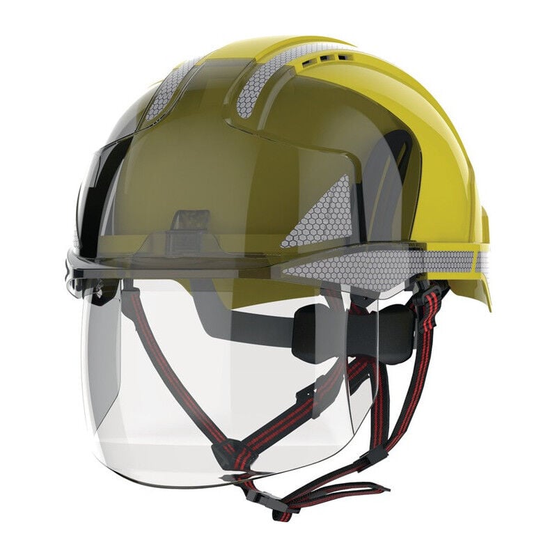 Casque d'escalade industriel evo® VISTAshield® Dualswitch™ jaune/ABS fumé