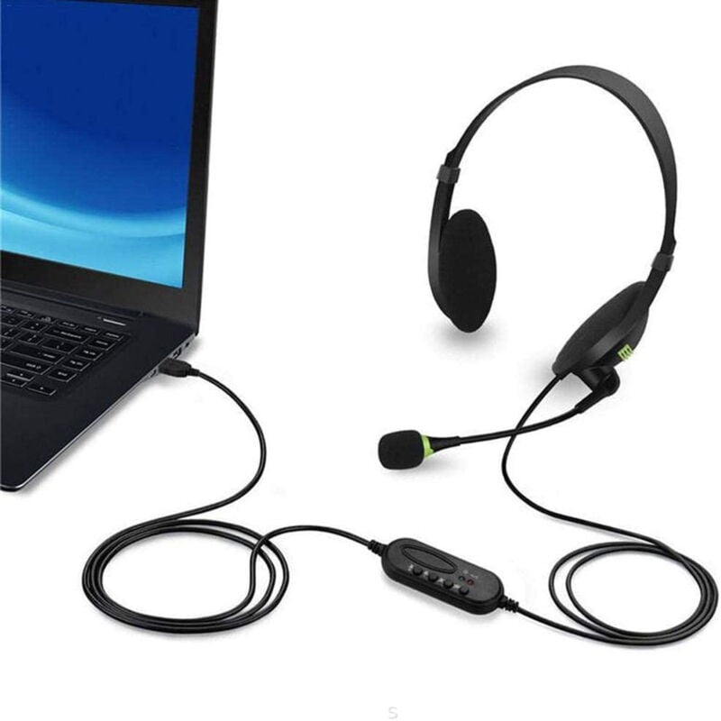 Casque d'ordinateur usb Casque de centre d'appel avec micro Casque d'affaires filaire antibruit pour pc portable