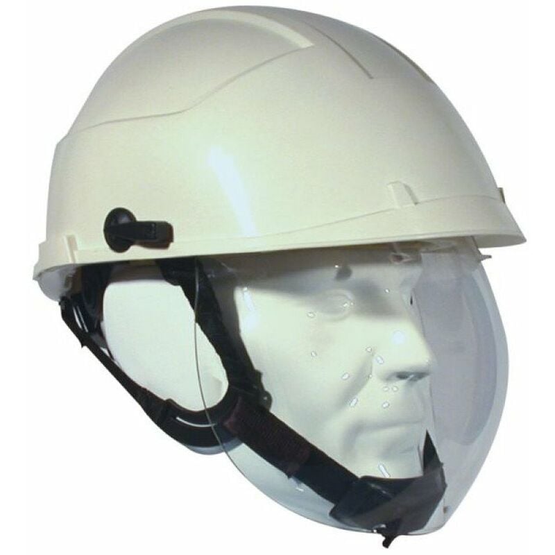 Casque electricien idra 1 blanc coiffe textile garniture 32 cm serre nuque