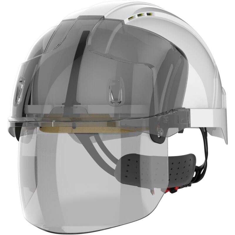 Casque de travail écran crémaillère ventilé evo VISTAshield Blanc/Fumé