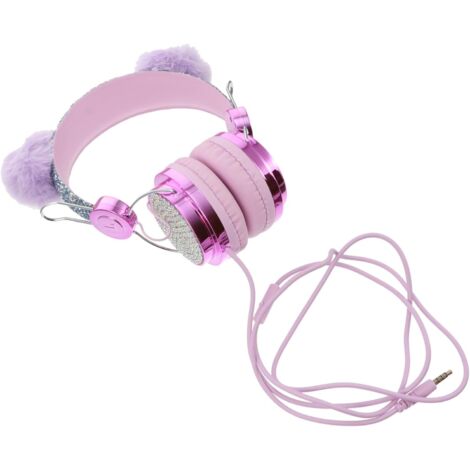 Casque Filaire Garçon Fille avec Écouteurs Cartoon Oreilles De Chat pour