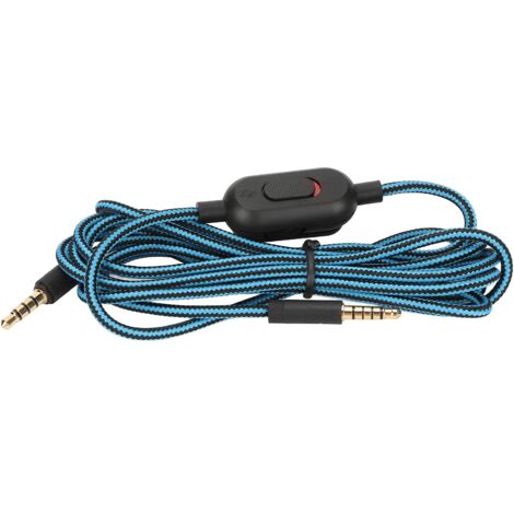 Casque Gaming avec Câble Tressé, Contrôle du Volume et Interrupteur Muet pour Logitech G Pro, G Pro X, G433, G233, Bleu