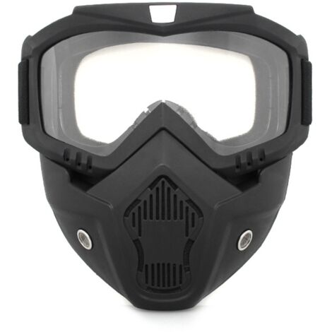 Casque intégral moto avec visière transparente anti-vent pour protection oculaire en conduite extérieure