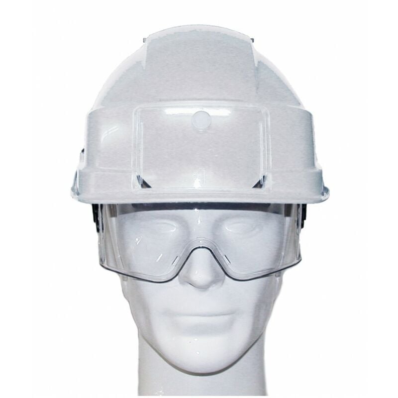 Casque de chantier iris 2 avec porte-badge blanc Auboueix 0271PBC AUB/IRIS2PBC