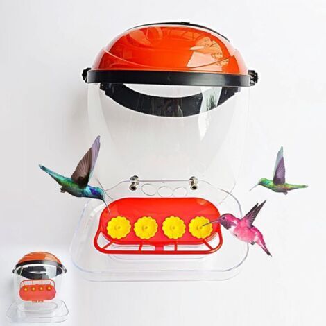 Casque mangeoire à colibris, Dispositif d'observation mains libres en extérieur, Conception à 4 ports d'alimentation