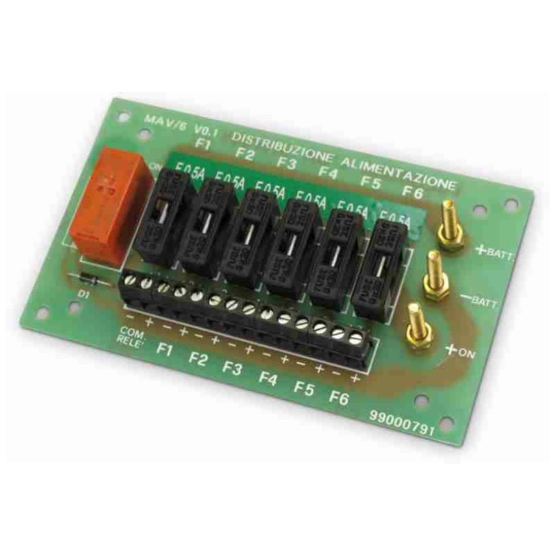 Elmo - Module de distribution d'alimentation 12 Vdc avec 6 sorties protégées par fusible