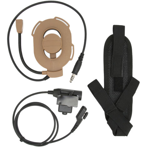 Casque militaire robuste U94 PTT unilatéral pour moto, compatible Hytera PD‑780 PD‑785 PD‑788 PD‑780G, couleur marron.