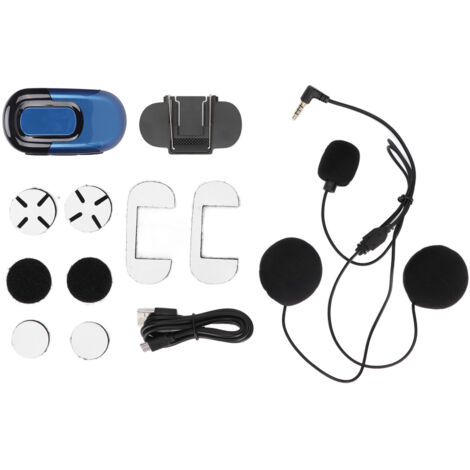 Casque moto avec écouteurs Bluetooth 5.0 amovibles, batterie 1100mAh pour motards, couleur bleue