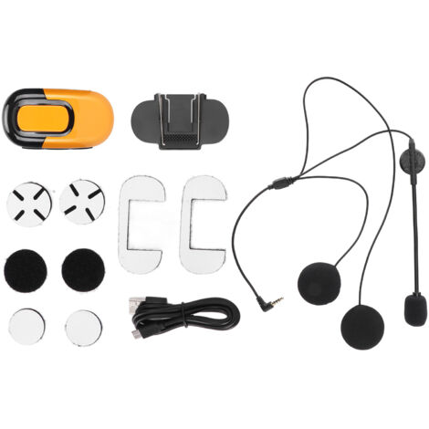 Casque moto avec écouteurs Bluetooth 5.0, réduction du bruit, imperméable, pour équitation, jaune