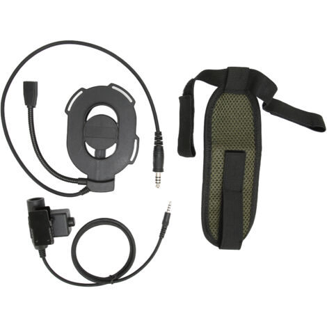 Casque moto avec micro unilatéral, écouteurs et bouton PTT U94, compatible prise 3.5mm pour téléphone portable, noir