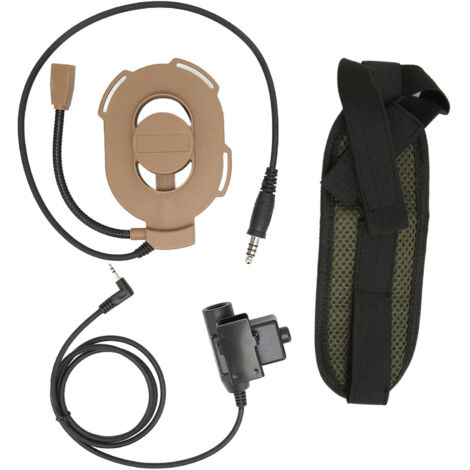 Casque moto avec micro unilatéral et PTT U94 pour Motorola T5428 6200C T80, écouteurs 2.5mm pour talkie-walkie marron