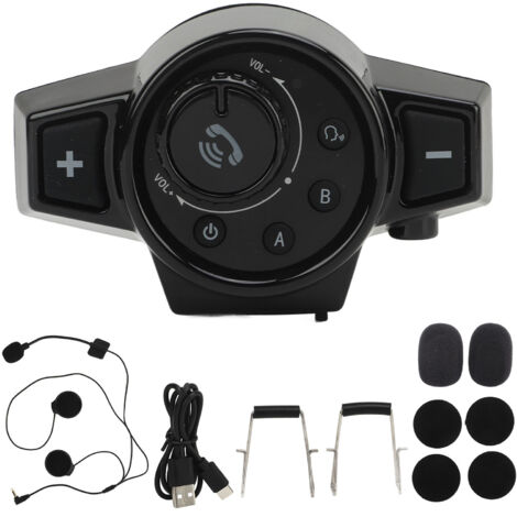 Casque moto Bluetooth 5.0 étanche avec intercom, kit mains-libres pour appels et musique, système de communication pour moto.