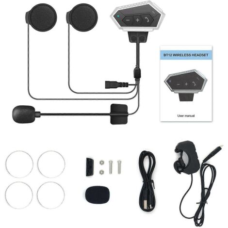 Casque moto Bluetooth 5.0 étanche avec micro et réduction active du bruit
