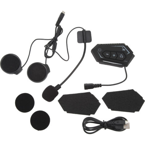 Casque moto Bluetooth avec écouteurs intégrés, kit main libre étanche pour navigation GPS et musique en voyage à vélo.