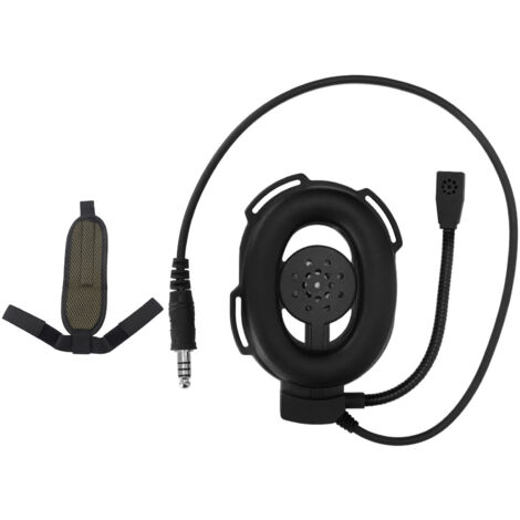 Casque Moto Bluetooth Intercom avec Écouteurs Unilatéraux et Prise Militaire - Noir