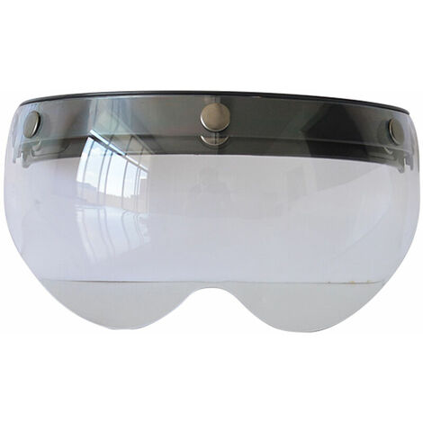 Casque Motorrad-Anti-UV-Anti-Scratch-Helme, Retro-Visier, Windschutz, Universallinse für Standard-3-Snap-Jethelme, transparent