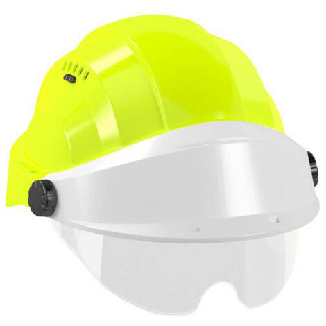 CASQUE 'ORIZON' FLUO JAUNE VISIERE BLANCHE AVEC LUNETTE TALIAPLAST - 563771