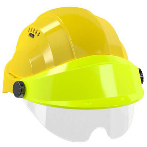 CASQUE 'ORIZON' JAUNE VISIERE FLUO JAUNE AVEC LUNETTE TALIAPLAST - 563727