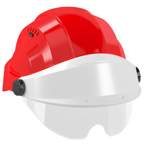 CASQUE 'ORIZON' ROUGE VISIERE BLANCHE AVEC LUNETTE TALIAPLAST - 563761