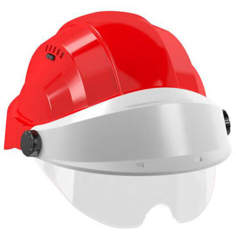 CASQUE 'ORIZON' ROUGE VISIERE GRISE AVEC LUNETTE TALIAPLAST - 563768