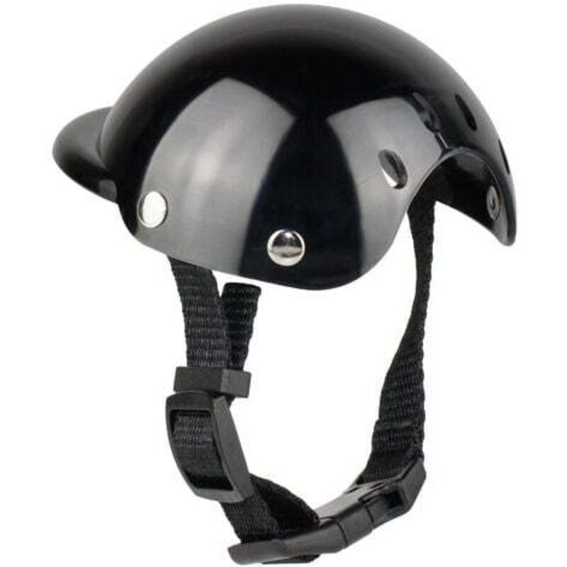 Casque pour Animaux de Compagnie Cool Chapeau de Chien Casquette Réglable pour Chiot, Chats-Noir