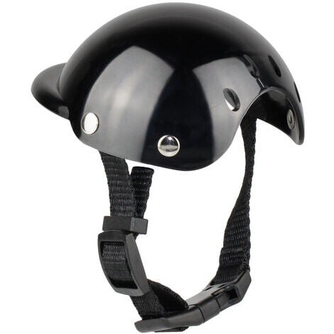 Casque pour Animaux de Compagnie Cool Chapeau de Chien Casquette Réglable pour Chiot, Chats-Noir