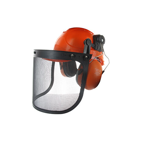 Casque Pour Travaux De Tronçonnage Comprenant Casque (en397), Anti-bruit 30 Db (en352-3) Et Visière Grillagée (en1731 S) Avec Pr