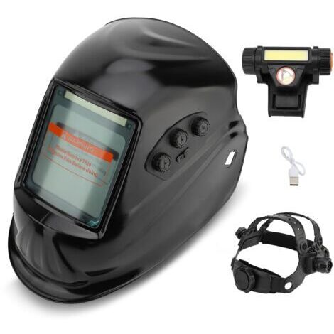 Casque Soudure Automatique, avec Écran LCD pour Meulage de Soudure Tig Mig MMA (Noir)