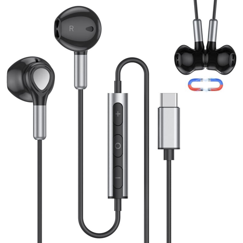 Casque USB C pour Samsung Galaxy S22 Ultra S21 FE S20 A53