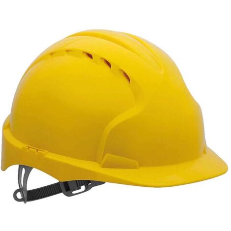 Casque Ventilé,Casque de Sécurité Construction avec Sangle 6 Points, Tour de tête réglable, Très Respirant pour Hommes, Femmes - jaune
