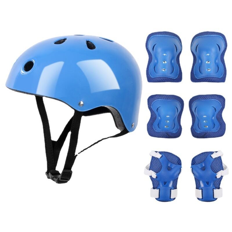 Casques, Ensemble d'équipement de protection pour le patinage - Casque bleu + équipement de protection Rapanda