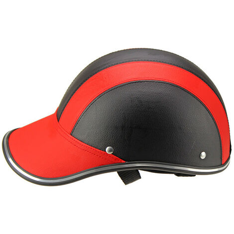 Casquette de baseball à demi-casque respirant pour l'été - rouge, casque léger et rétro pour hommes et femmes