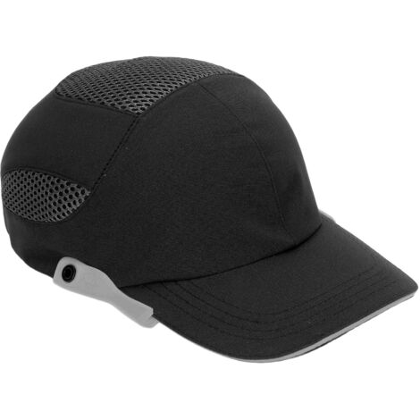 Casquette de Sécurité avec Visière Réglable et Aérée pour Chantier et Activités Extérieures, Bords Gris sur Noir