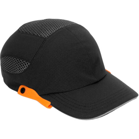 Casquette de Sécurité Respirante à Visière Réglable pour Chantier et Sports, Couleur Orange et Noir