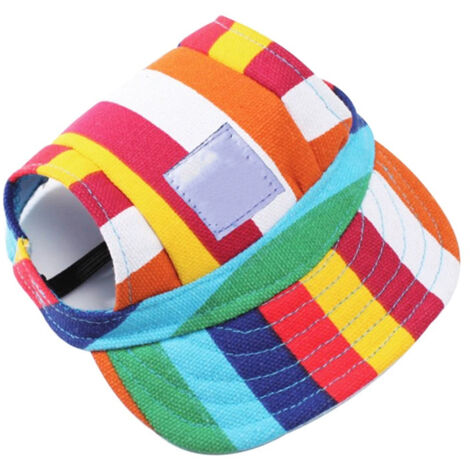 Casquettes de baseball avec jugulaire réglable et ouvertures confortables pour les oreilles, pour chiens de petite, moyenne et grande taille, offrant une protection solaire extérieure (S, rayé)