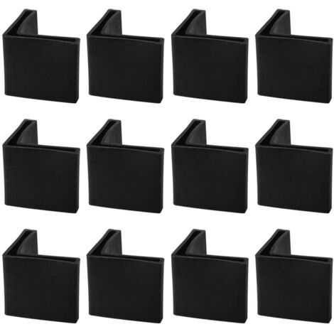 Casquettes Pieds Jambes Meubles Patin Chaise Table Protection Plancher Angle Fer Patin L Forme Plastique Noir 50x50mm 12 Pcs