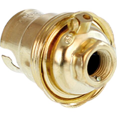 Casquillo B22 de acero latonado con anillo simple