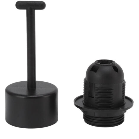 Casquillo E27, soporte E27 de ABS negro con conector, base de cobre de alta temperatura E27