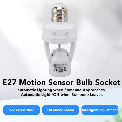 Casquillo para sensor de movimiento PIR E27, control de luz de coche, casquillo de tornillo, control de luz de garaje y sótano.