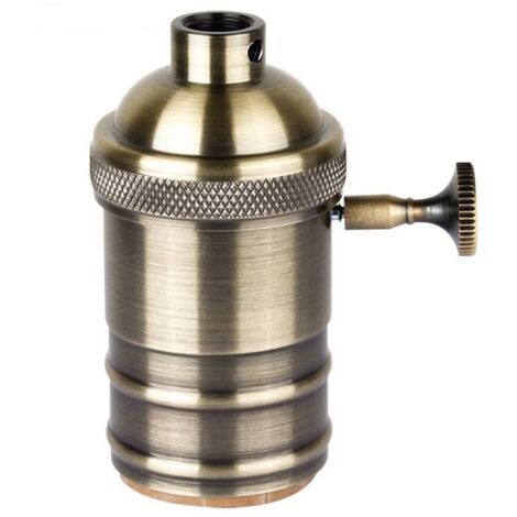 Casquillo Retro vintage acabado bronce con interruptor E27