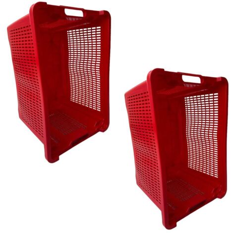 Cassa Cassetta agricola ortofrutta Salvaspazio 52x29x42H cm ROSSA FONDO CHIUSO 2 PEZZI