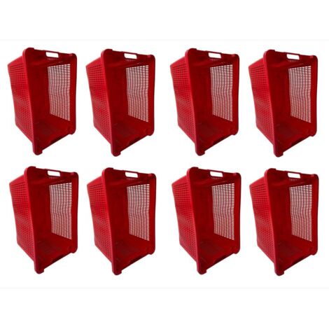 Cassa Cassetta agricola ortofrutta Salvaspazio 52x29x42H cm ROSSA FONDO CHIUSO 8 PEZZI