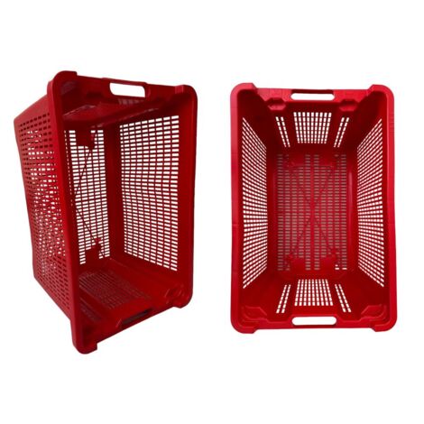 Cassa Cassetta agricola ortofrutta Salvaspazio 52x29x42H cm ROSSA FONDO FORATO 1 PEZZO