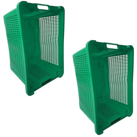 Cassa Cassetta agricola ortofrutta Salvaspazio 52x29x42H cm VERDE FONDO CHIUSO 2 PEZZI