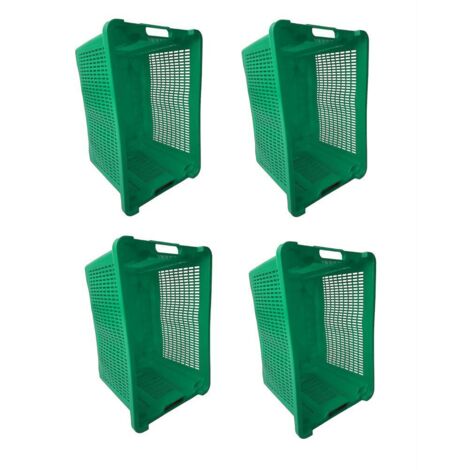 Cassa Cassetta agricola ortofrutta Salvaspazio 52x29x42H cm VERDE FONDO CHIUSO 4 PEZZI