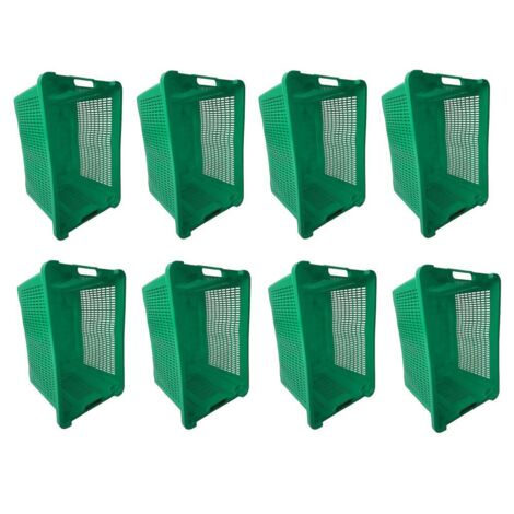 Cassa Cassetta agricola ortofrutta Salvaspazio 52x29x42H cm VERDE FONDO CHIUSO 8 PEZZI