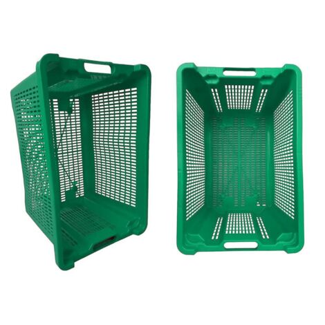 Cassa Cassetta agricola ortofrutta Salvaspazio 52x29x42H cm VERDE FONDO FORATO 1 PEZZO