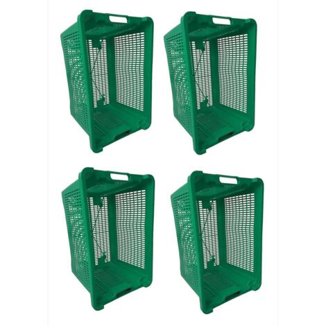 Cassa Cassetta agricola ortofrutta Salvaspazio 52x29x42H cm VERDE FONDO FORATO 4 PEZZI