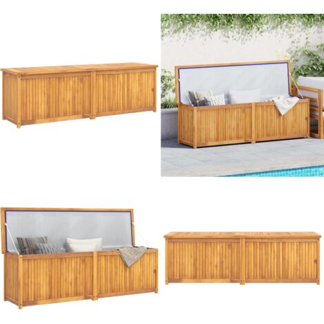 Cassa da Giardino 175x50x55 cm in Legno Massello di Teak - Cassa in legno - Teak